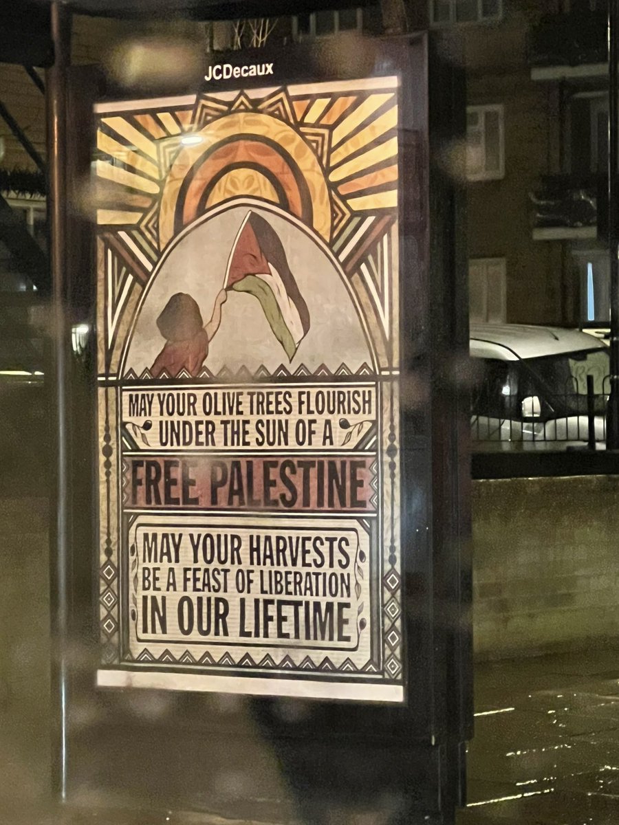 Saw this at a bus stop near Hackney Central🥹🫶🏻 Love you, Palestine