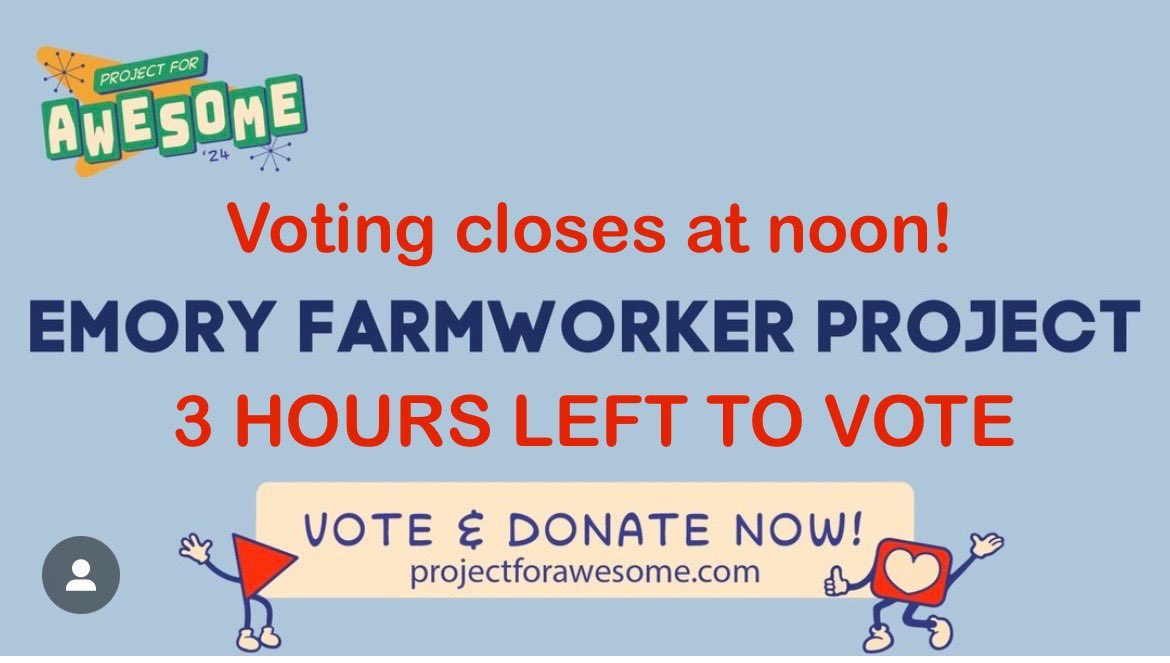 There are three hours left to vote and share! It takes less than a minute for you but if we get enough votes will help us make a lasting impact on the health of many. 

projectforawesome.com/watch?v=956Qkz…

Don’t forget you can vote again using different devices and different browsers!