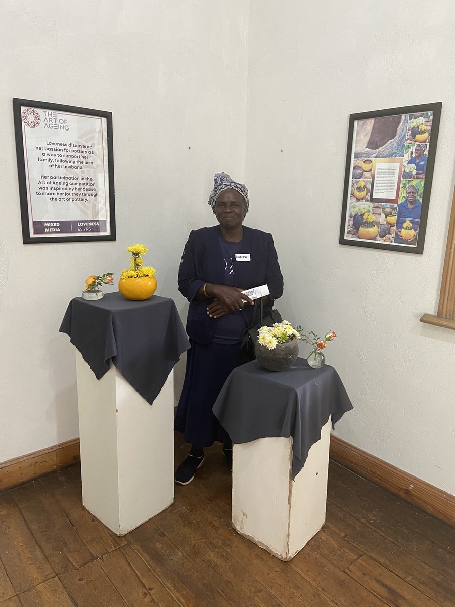 So pleased to see the #artofageing showcase in Harare on Friday made National TV in Zimbabwe - here are some of the other artists, all over 60, and all showing their wisedom and health experiences through art @ThruZim @wellcometrust
