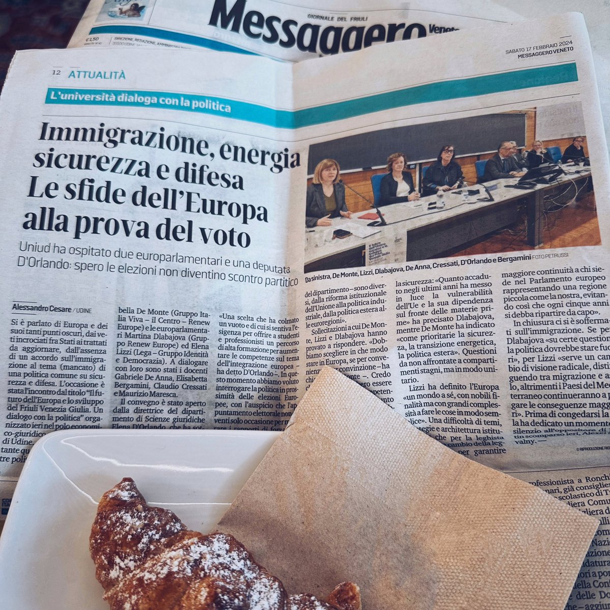 Grazie @messveneto per aver reso la mia partenza da Udine un po’ meno triste 🙏🏻 Due bei articoli sulla mostra del Maestro Giorgio Celiberti a Praga e sull’evento “Futuro dell’Unione europa” organizzato dalla @uniud Grazie, Udine!