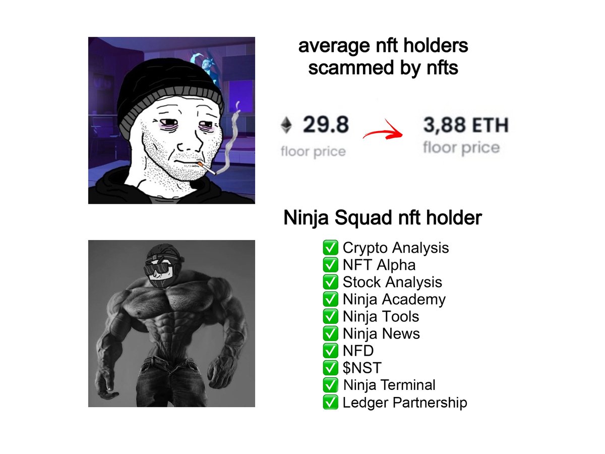 Despite everything, Ninja Squad's entry into the #NFT market. 

<a href="/ninjasquadnft/">Ninja Squad ($NST)</a> !poof