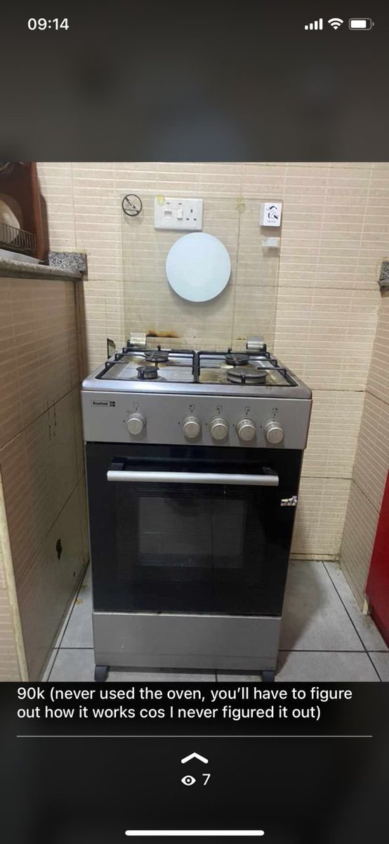 nwanjorime's tweet image. Location is Abuja

Scanfrost Gas cooker 4burners - 90k
6by6 bed with mattress - 80k
Shoe rack - 80k
Midea 10kg was and spin - 100k