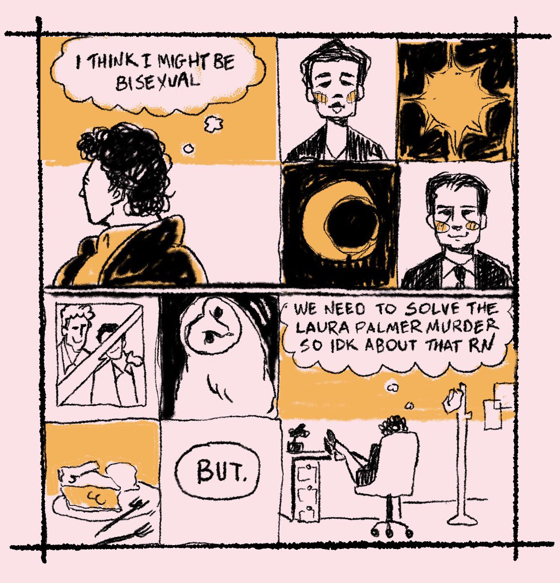 male_wife_'s tweet photo. my girlfriend and my coworker are both kinda dark and slick and full of secrets
or
harry truman and the procrastinated sexuality crisis https://t.co/5bvTJriy9q