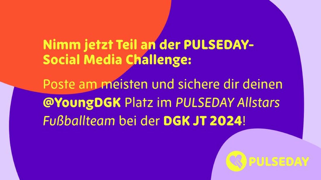 Macht mit bei der #PULSEDAY Social Media Challenge und posted fleißig! 👉1.3.24 #Awareness für Herzrhythmusstörungen!🫀 @YoungDgk @AGEP_DGK @DGK_org @RolandTilz @jongichun @Mel_Gunawardene @danielsteven_ep @DavidDuncker @laura_rottner @Kardiophil @AndreasMetzner7