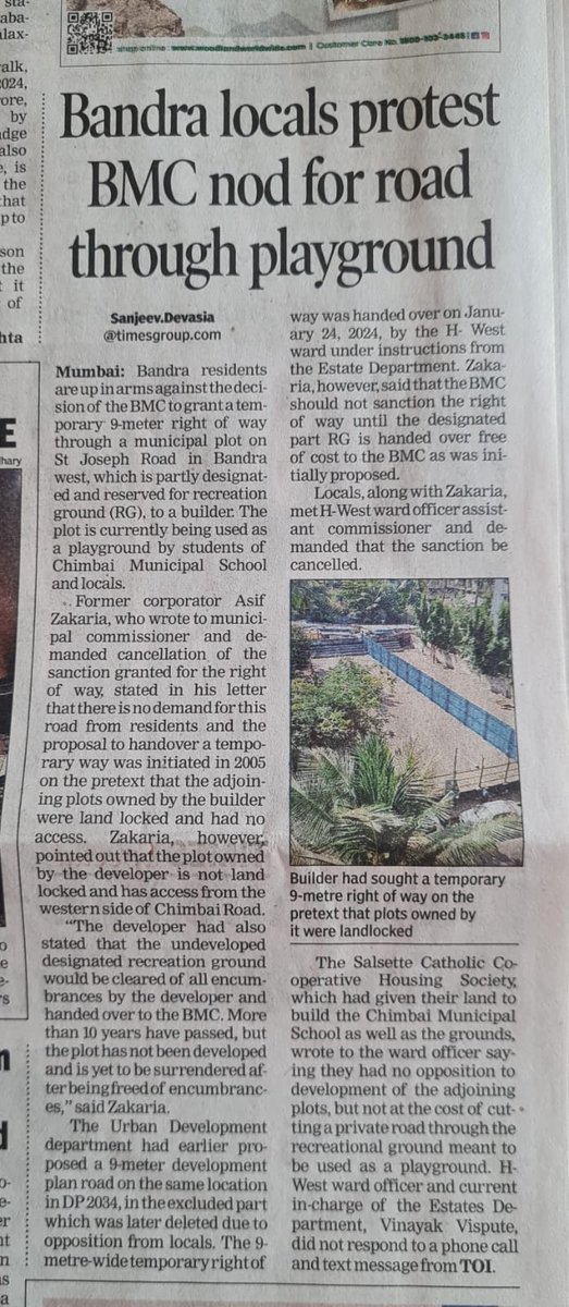 Asif_Zakaria's tweet photo. Raised issue of access road granted through RG playground of Pali Chimbai Mun. School by @mybmc alongwith residents @mybmcWardHW @TOIMumbai @INCMumbai https://t.co/Ig2ahtGMyl
