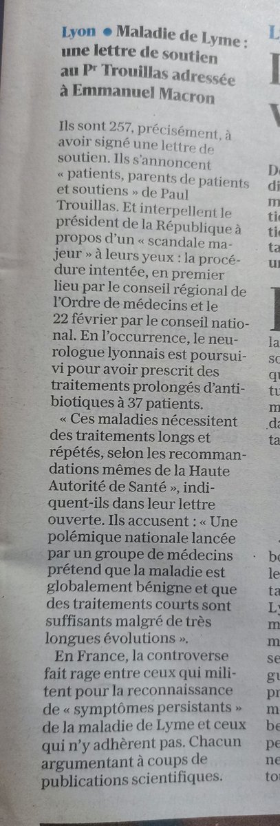 🔴#Lyon Le Prof #PaulTrouillas, spécialiste de #Lyme, et qui SOIGNE ses MALADES , PERSÉCUTÉ par le #ConseilDeLordre régional et national .
'Ces maladies nécessitent des traitements longs, selon les recommandations de la #HAS.'

@PinsolleT @MagazineNexus @2020Marceau @VirusWar