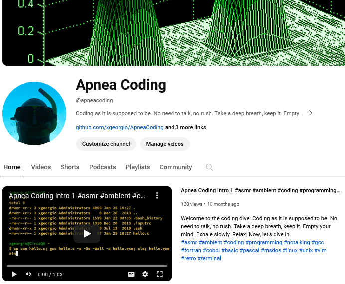 xgeorgio_gr's tweet image. Many thanks for the first-year subscribers to the channel and the comments. We can all to the same, share your knowledge. youtube.com/@apneacoding
#apneacoding