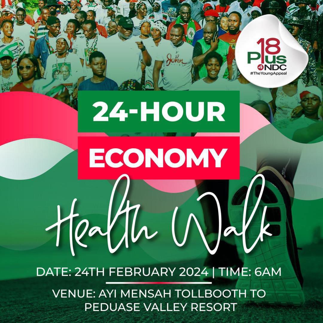 Saturday, 

Kindly join us for a walk..
#24HourEconomy #HealthWalk #TheYoungAppeal