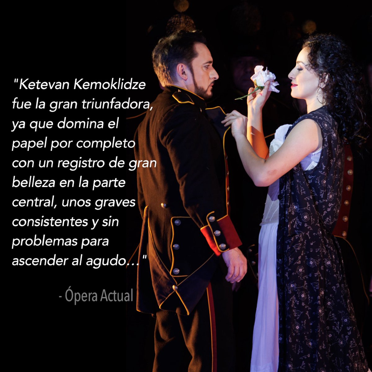 Review about my Carmen Navarrese 1️⃣

✍🏻 @OperaActual 

#ketevankemoklidze #music #opera #operasinger #ქეთევანქემოკლიძე #georgia #singing #bizet #art #carmen #mezzosoprano #spain #baluarte