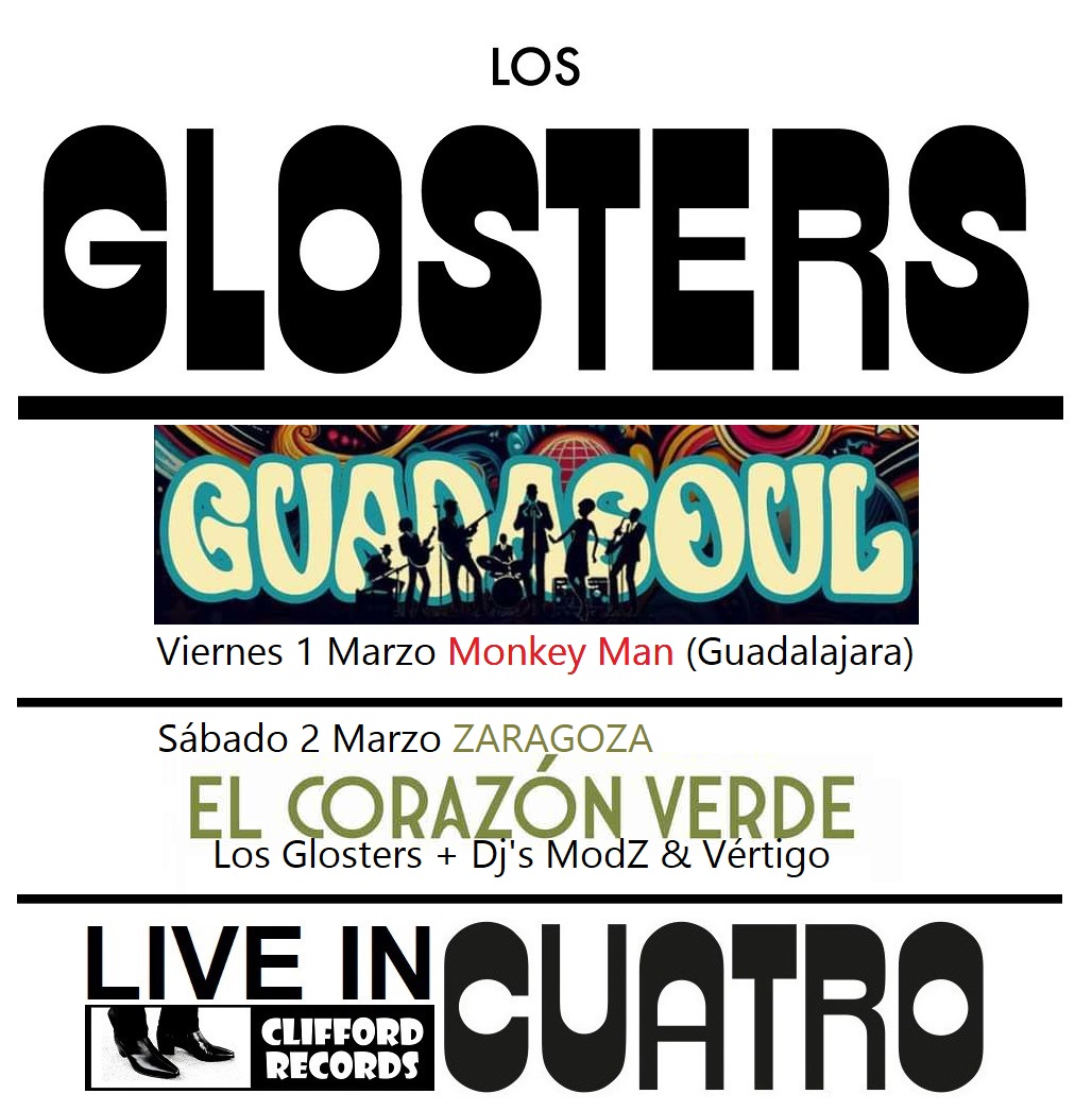 Se vienen dos días llenos de música, kilómetros, buen rollo y mucho disfrute con tod@s l@s que os acerquéis a vernos. Nos veMODs pronto! Viernes 1 Marzo: Monkey Man GUADASOUL (Guadalajara) facebook.com/events/2989664… Sábado 2 Marzo: El Corazón Verde (Zaragoza) entradium.com/events/los-glo…