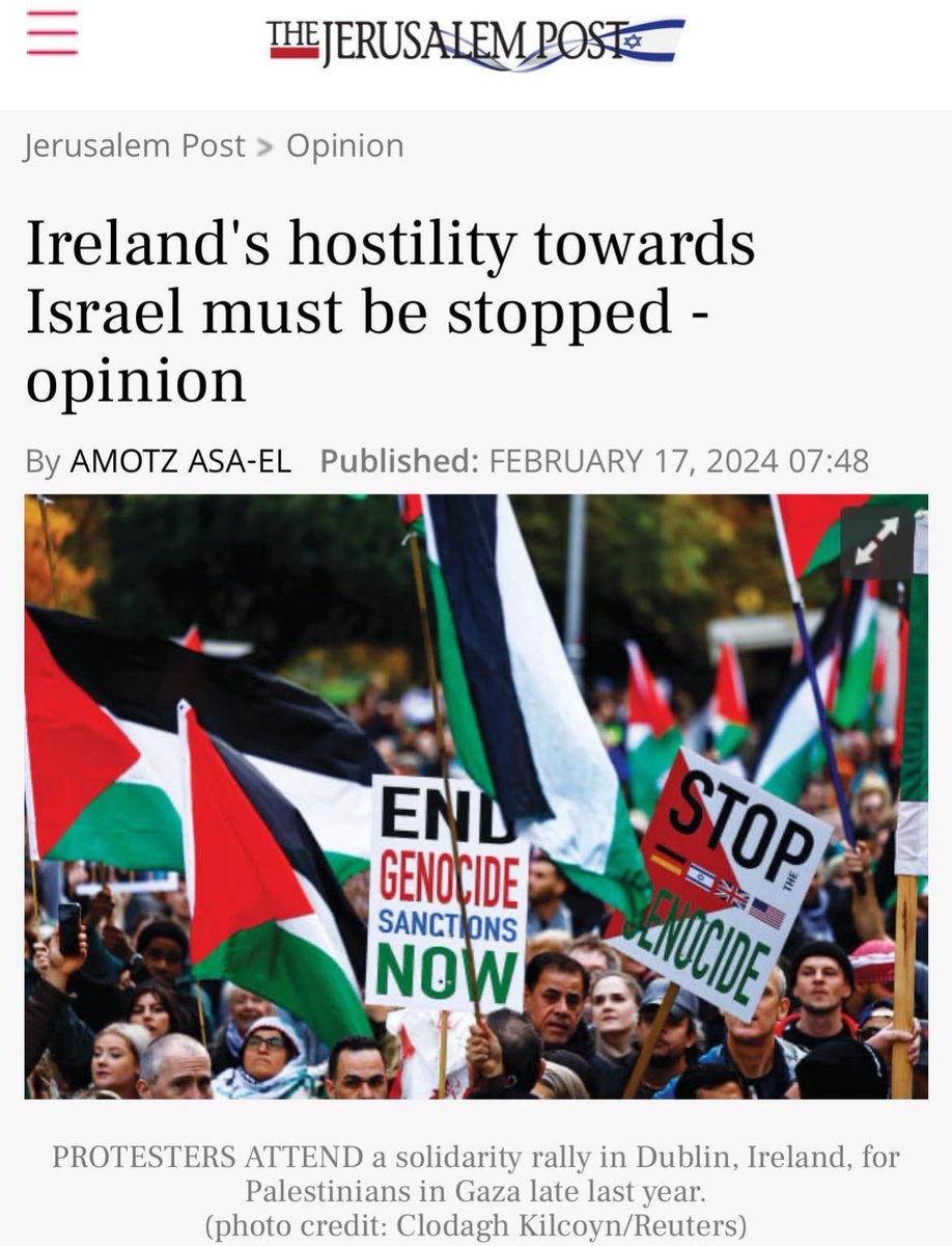 Posting an image with protestors holding signs to ‘stop the genocide,’ while arguing that’s hostility towards the genocidal entity, perfectly sums up the sheer delusion and entitlement of Israeli society