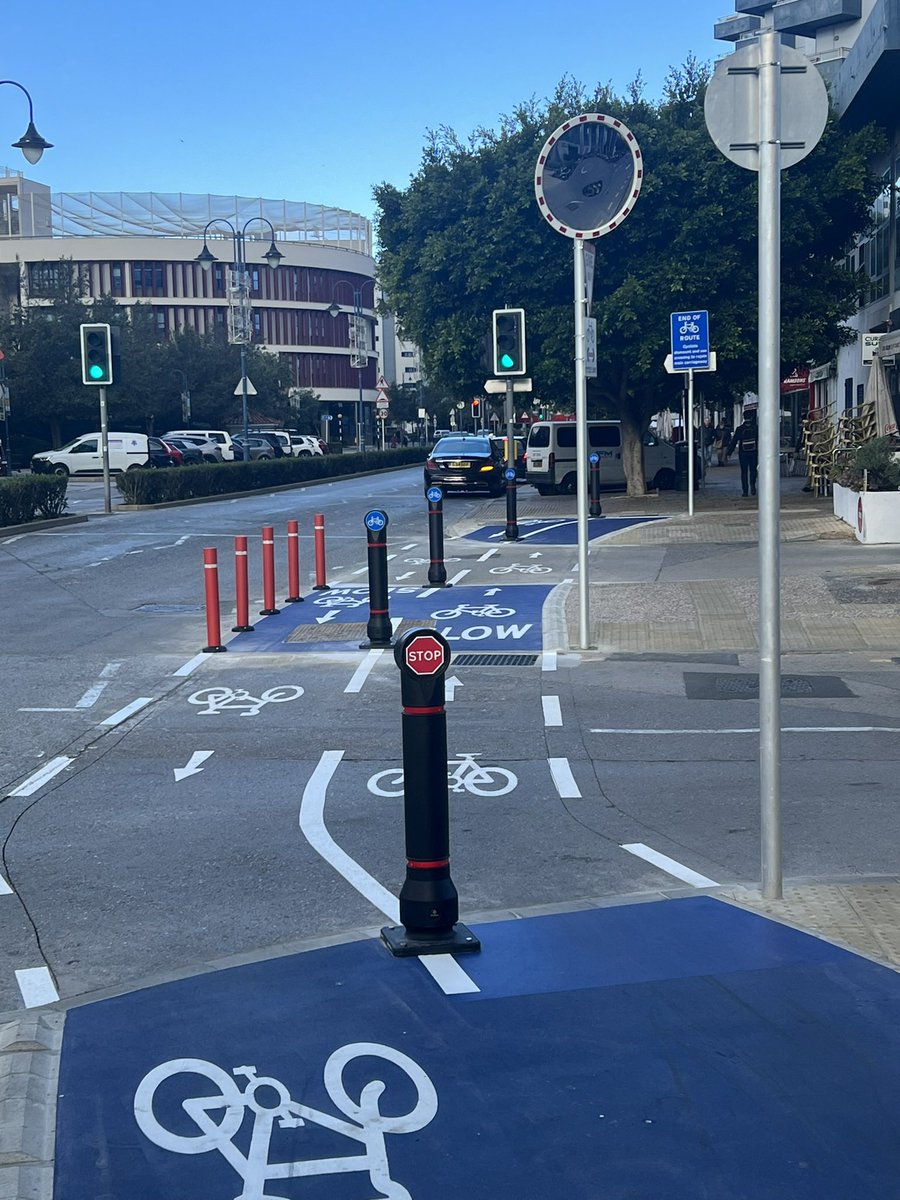 Why don’t all cyclists & e-scooters use Glacis Rd cycle lane? It’s simply down to design. Even though the lane is top spec it does not cater for those continuing onto Queensway or Market Pl. there are solutions but planners must think outside of the box #gibraltar