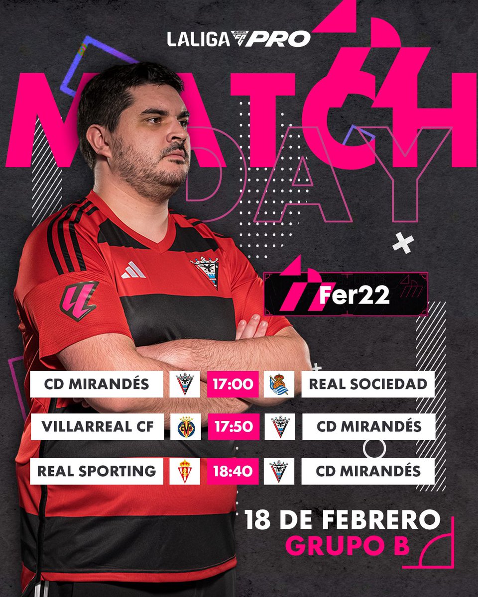 CDMirandes's tweet photo. ๐ฅ๐ฎ ยกHoy arrancamos @LALIGA_FCPro!
๐ @RealSociedad
๐ @VillarrealCF
๐ @RealSporting
A por todas @Fer22cT ๐ค๐ป๐ค๐ป @Lewiskiller_1
#CDMeSports
#LALIGAFCPro https://t.co/mPXpliETJN