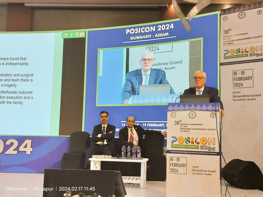 childortho's tweet photo. Truly one of a kind , Dr. Will Mackenzie delivering his Oration at #posicon , #india the Annual conference of Paediatric Orthopedic Society of India, @POSI_in
@AlaricAroojis
@POSNA_org https://t.co/pKWvogjefF