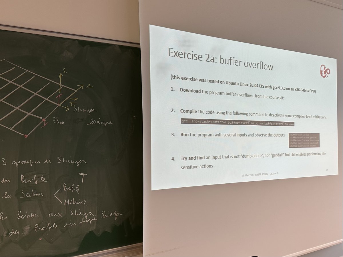 The time of the year when I teach my @ENSTAParis  students about software vulnerabilities and fuzzing always comes with a lot of pleasure! 🙂  
A special thank to two famous wizards for their help with buffer overflows... 😇