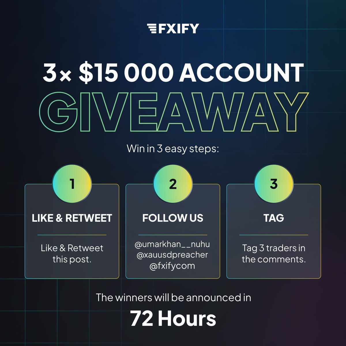 DR.ALGO (@i_am_dr_algo) on Twitter photo 🚨Weekly Giveaway Alert 🚨
3× $15k Account
To Enter👇
👉Follow @UmarkhanAlgo <a href="/fxifycom/">FXIFY</a> <a href="/akmarketsglobal/">AKMarkets Academy</a> @MealseeyFx @tradewithumar <a href="/Phoenix_Profits/">Robyn Thomas</a> @ameeryola____ <a href="/XAUUSDPREACHER/">XAUUSD Preacher</a>
👉Like & Retweet
👉Tag 3 Traders
👉 join telegram t.me/trustfirmreview
announced in 72 hrs 🚨Weekly Giveaway Alert 🚨
3× $15k Account
To Enter👇
👉Follow @UmarkhanAlgo <a href="/fxifycom/">FXIFY</a> <a href="/akmarketsglobal/">AKMarkets Academy</a> @MealseeyFx @tradewithumar <a href="/Phoenix_Profits/">Robyn Thomas</a> @ameeryola____ <a href="/XAUUSDPREACHER/">XAUUSD Preacher</a>
👉Like & Retweet
👉Tag 3 Traders
👉 join telegram t.me/trustfirmreview
announced in 72 hrs