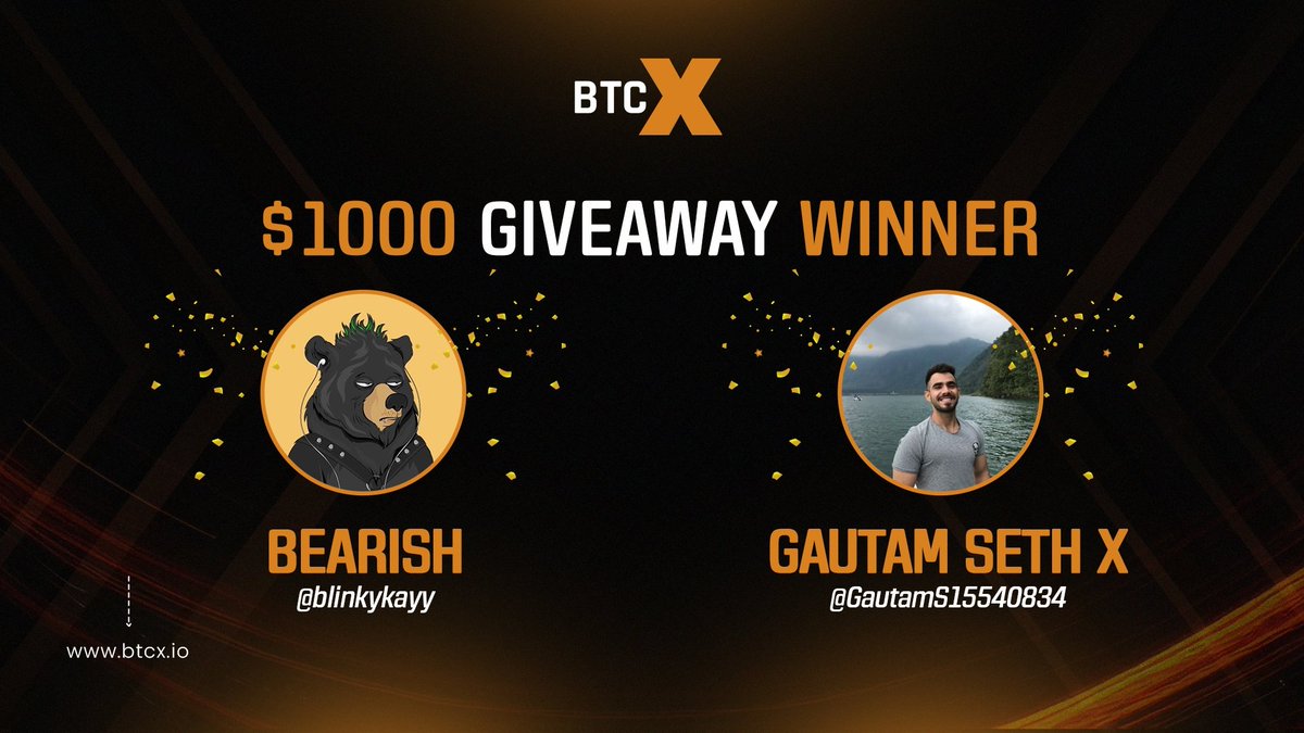 📍Wait is over! 💥So, the two Lucky Winners of $1000 worth BTCX are here. 👉 Claim your tokens from the DM our team sent you! 🟥 Don't feel sad if you couldn't able to make it! 🟩 Team is always excited about announcing new #Giveaways soon. 🔸 Meanwhile, grab $BTCX…