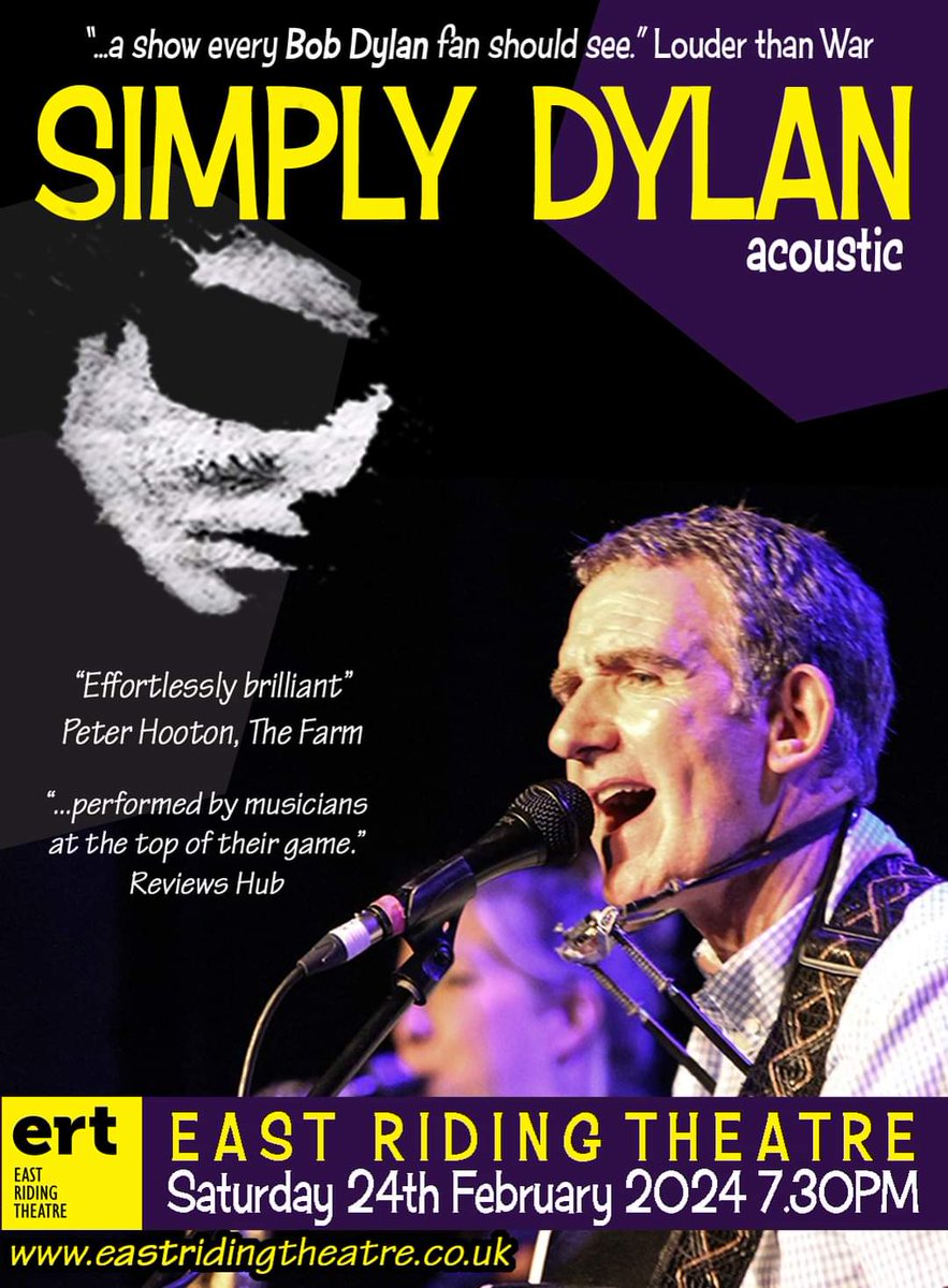 Not long now til @simplydylanband play at @ertheatre in the lovely market town of Beverley. eastridingtheatre.ticketsolve.com/ticketbooth/sh…