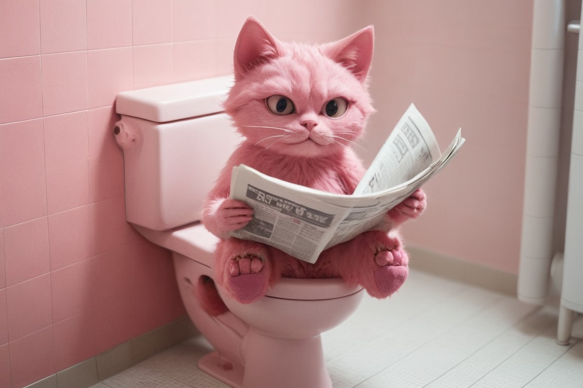#quirkyart #photoshopmagic #animalantics #toilettales #fantasycreatures #whimsical #pinkoverload #readingtime #bathroomhumor #creaturecomforts #surrealphotography #digitalartwork #funnyanimals #toilethumor #justforlaughs