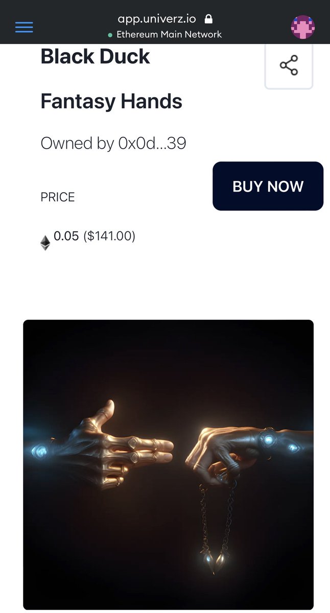 univerz_io's tweet photo. Hello #UNIVFAM
This month special selection of the #NFTartist named: #blackduck with his art piece called: βFantasy Handsβ
Support his work by visiting, buy and follow at: https://t.co/WKi2CiD1aV
web3 connect & sign
https://t.co/EC2wVFXvPR
#NFTCommunity #ETH #nftart #web3 https://t.co/Kvm5PIMxzn