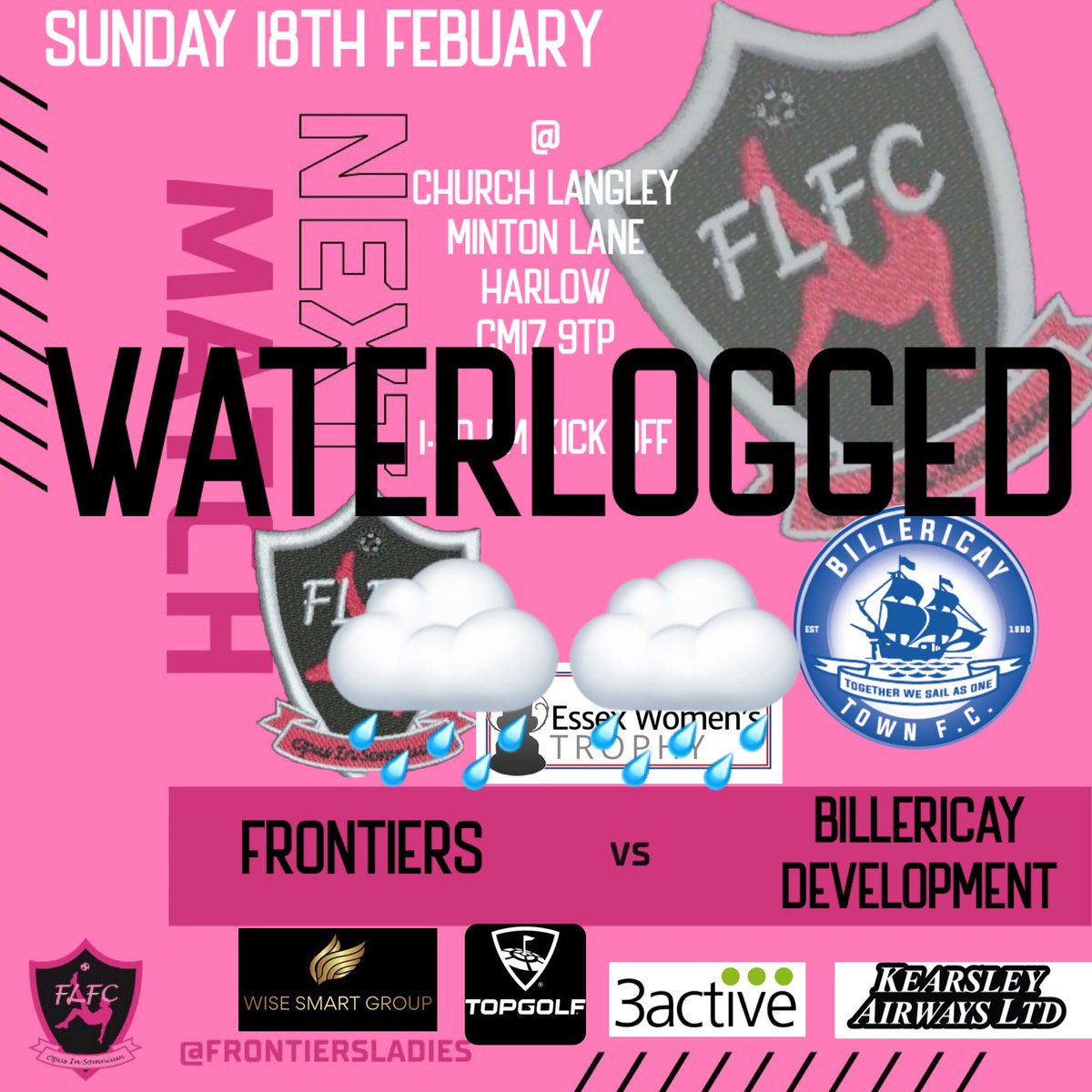 Unfortunately with all the rain over night our game vs @BTFCDevelopment has been postponed