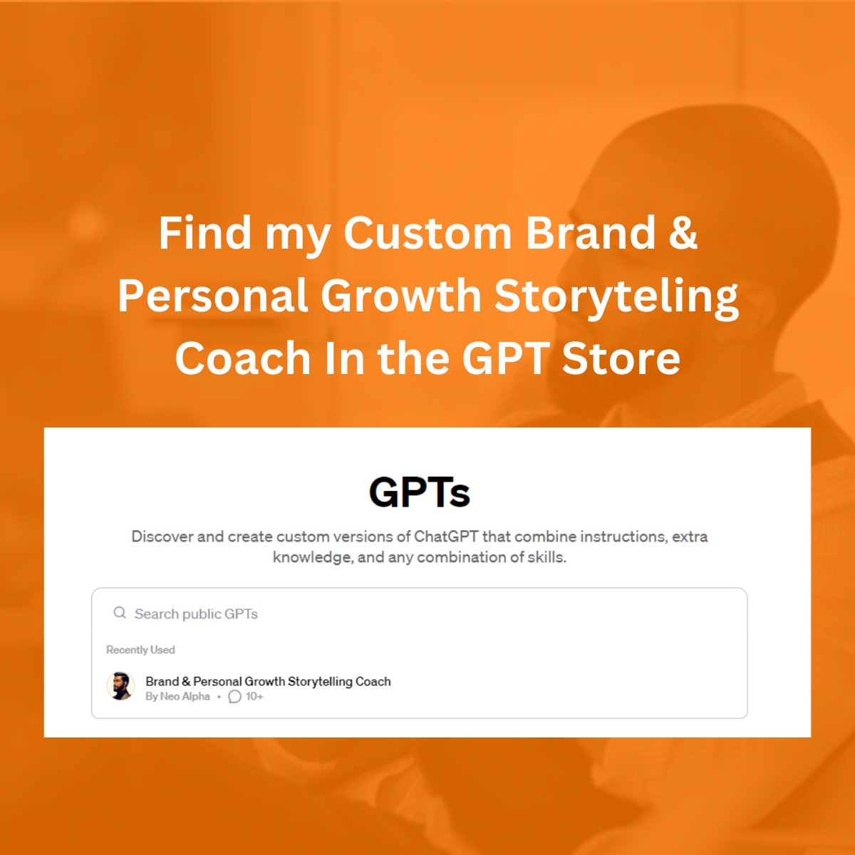 Over 3 million custom GPTs in OpenAI's GPT store. Mine is one of them.

Check it out right in the store, search 'Brand & Personal Growth Storytelling Coach'. I'd love for you to try it out. 

#AI #customgpt #AIStorytelling #GrowthStorytelling #BusinessGrowth #personalgrowth