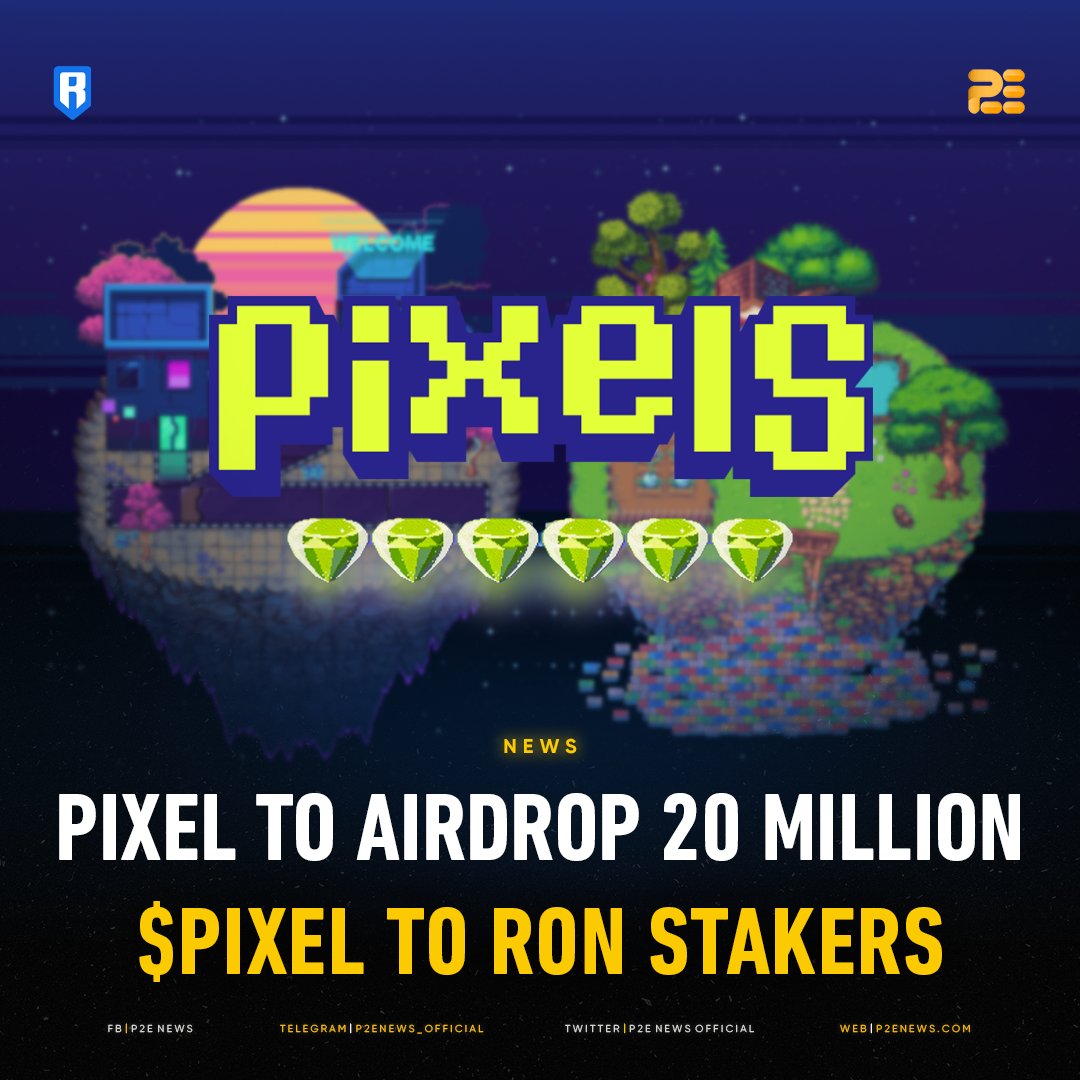 Exciting news for $RON stakers: <a href="/pixels_online/">Pixels</a> announces an airdrop with 20 million $PIXEL up for grabs!

The snapshot happened on February 8th, and users were able to claim half of the tokens immediately.

FULL DETAILS: bit.ly/3T4eJLW