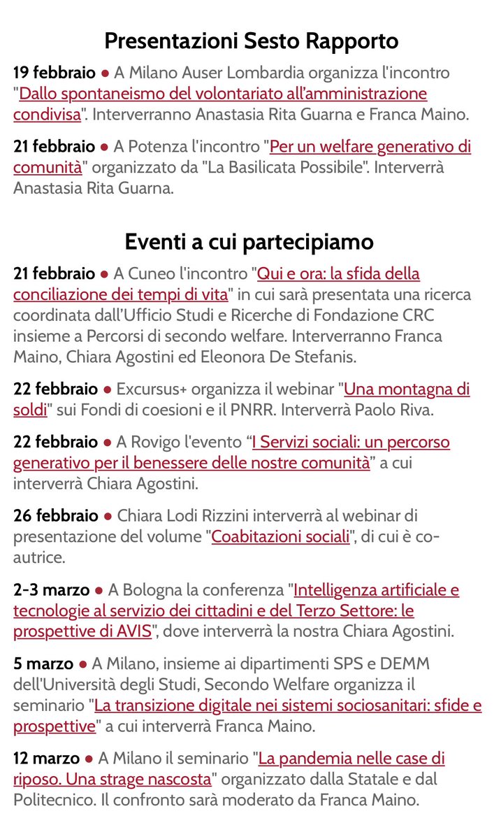 Secondowelfare's tweet photo. Nelle prossime settimane parteciperemo a molti eventi in giro per l'Italia! Trovate tutte le informazioni qui 👇
🗓️ https://t.co/rMGuudu1Lq
#SaveTheDate #Std2W #Agenda2W https://t.co/UT5cG30yMj