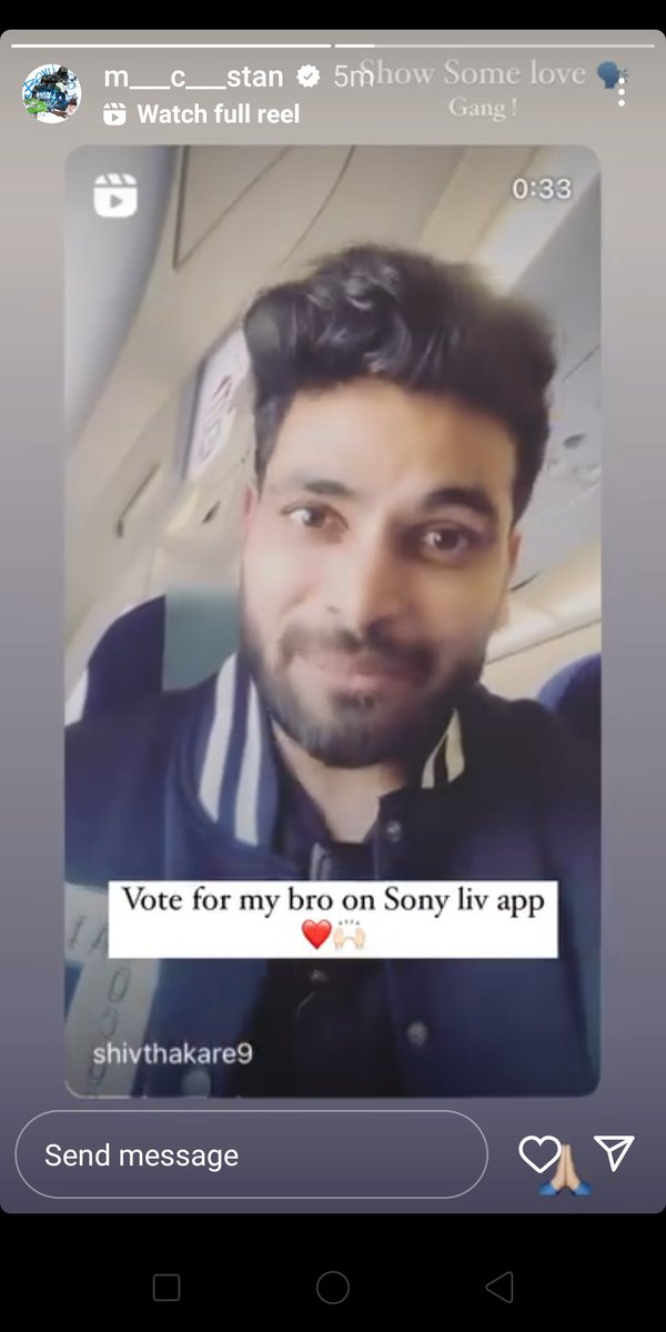 Huge : <a href="/MCStanOfficial/">MC STAN</a> comes in support of #ShivThakare &amp; says " Vote for my bro "🤯🔥

SHIV THAKARE RULING JDJ11 trends in Twitter

Follow - <a href="/TheKhabriTak/">The Khabri Tak</a> for more