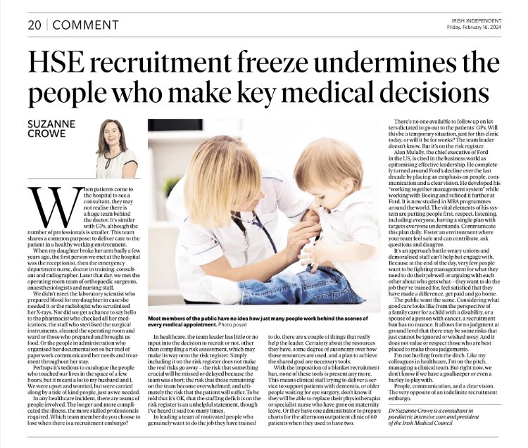 Recruitment embargo is being implemented in a random manner which is giving rise to inequity in its effect

It is open-ended and done without consultation 

It sends a poor signal to affected professions &amp; will damage retention 

Ultimately the patient pays the price
#health