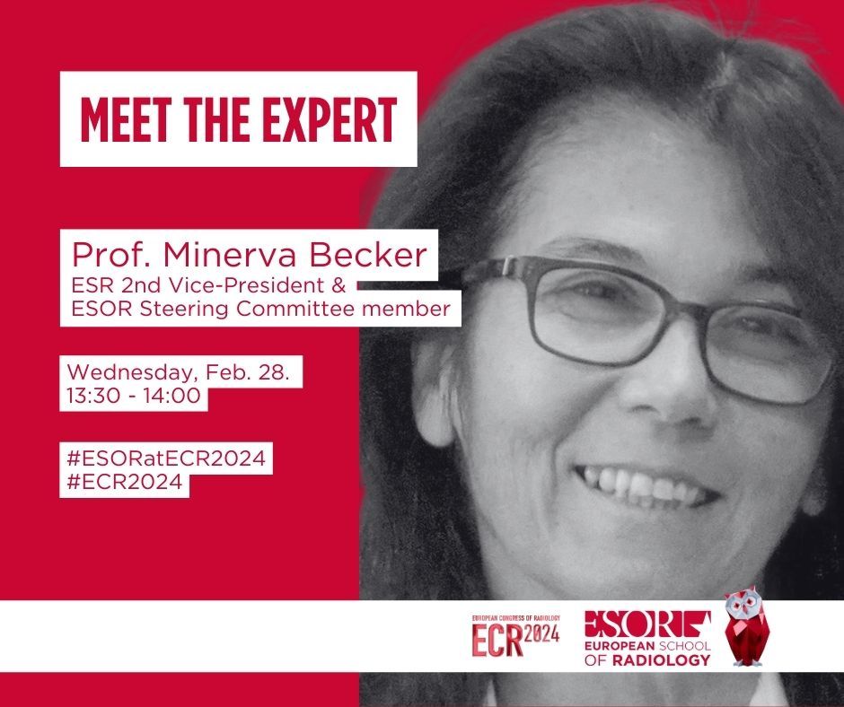 MEET THE EXPERTS Professor Minerva Becker will be joining us at the ESOR Lounge during #ECR2024 for our MEET THE EXPERTS sessions. This is your chance to ask accomplished professors all the questions, you have on your mind about becoming a great radiologist!