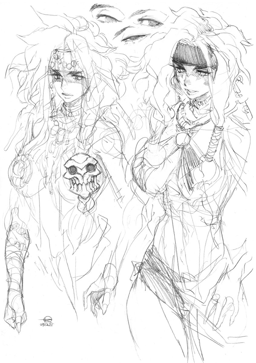 First batch of development sketches of our Busty Shaman, Basima Chalk

Illustrated by Roonsheen
#baconproject