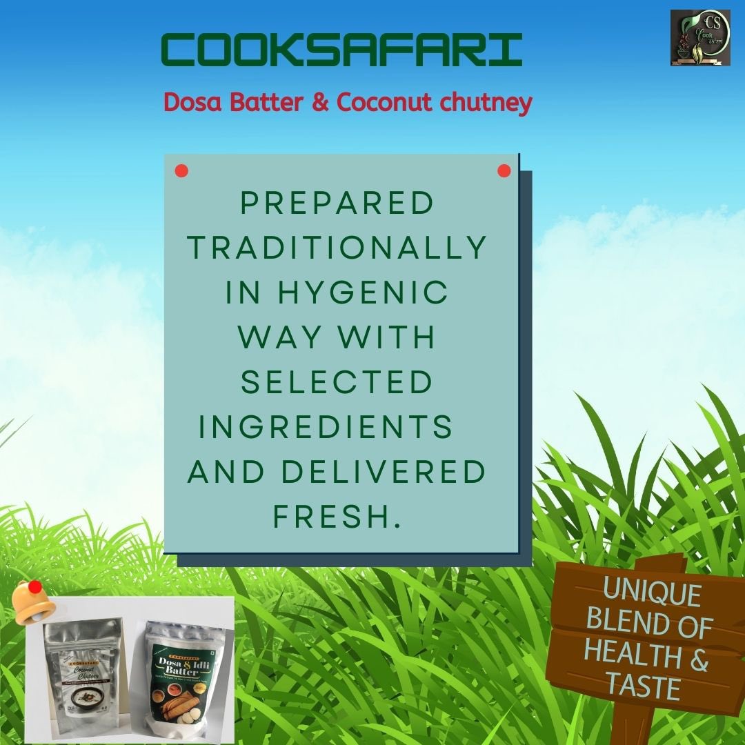 CookSafari's tweet image. Cooksafari Dosa Batter and Coconut Chutney - both are freshly prepared with traditional way. 

Cook fresh with Cooksafari!

Eat fresh, be healthy 

#cooksafari #cookfresh #freshbatter #coconut #chutney #batter #readytocook #hasslefree #cookingpartner #combination