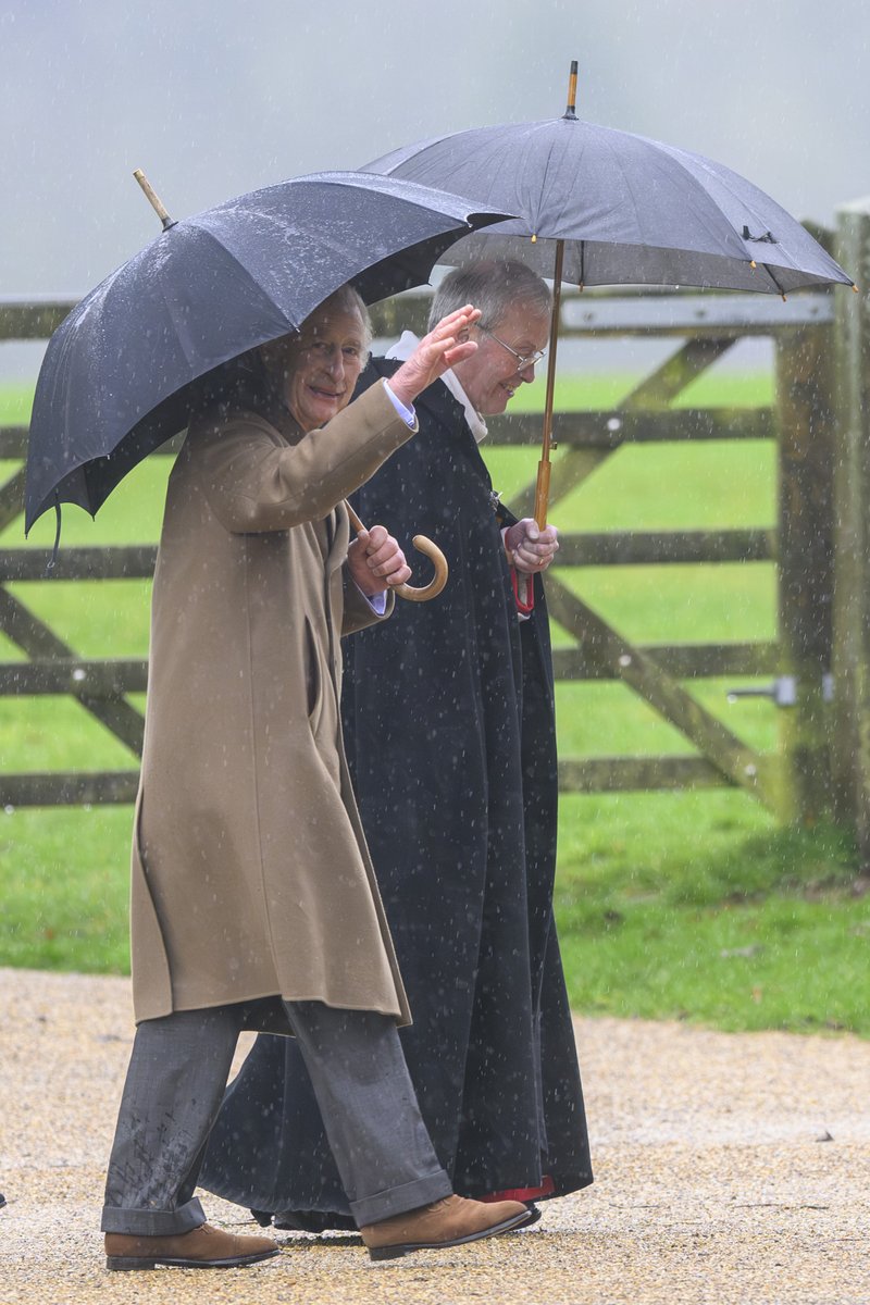 King Charles and Queen Camilla attend church on the Sandringham estate #Royal #KingCharles #QueenCamilla