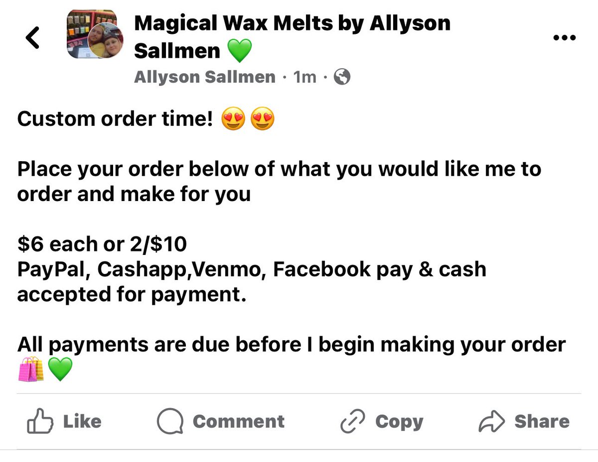 Who loves wax melts and wants to help support my small business 🛍️🛍️

#scentedwaxmelts #SmallBusiness #smallbusinessowner #waxmelts