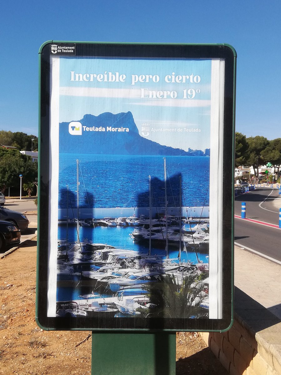 Increíble pero cierto, 19C en Febrero... De verdad esta es la mejor campaña publicitaria <a href="/TurismoTeulada/">Turismo Teulada Moraira</a> Ayuntamiento de Teulada??? 😳 😒 No doy crédito!