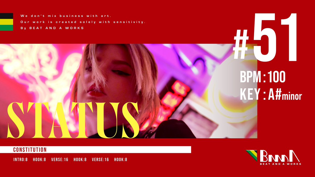 BEAT_AND_A's tweet photo. 【💿新トラック公開💿】

「 STATUS 」

🔴トラック視聴▶️ 
https://t.co/kuSKdsXUyd

🟠フリー利用・質問など▶️ 
https://t.co/CcksOxDimI

🟡購入はこちら▶️
https://t.co/Mo4ySlOK7X

#フリートラック
#BEAT_AND_A #ビータナワークス
#HIPHOP #REGGAE #タイプビート
#typebeat #レゲエ https://t.co/WeEFIETWNU