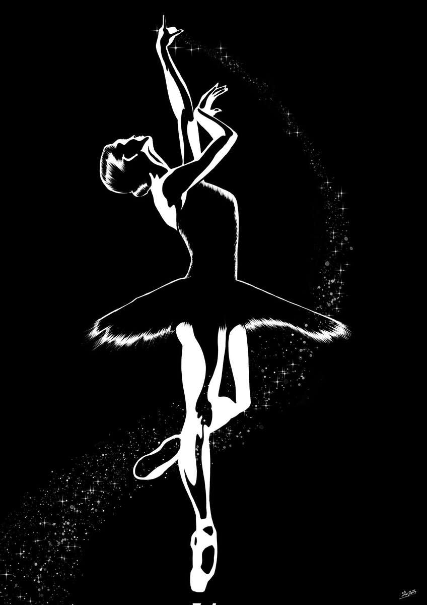 Challenge Danseuse de ballet - contraste noir & blanc #Dancer #ballet #dessin #draw