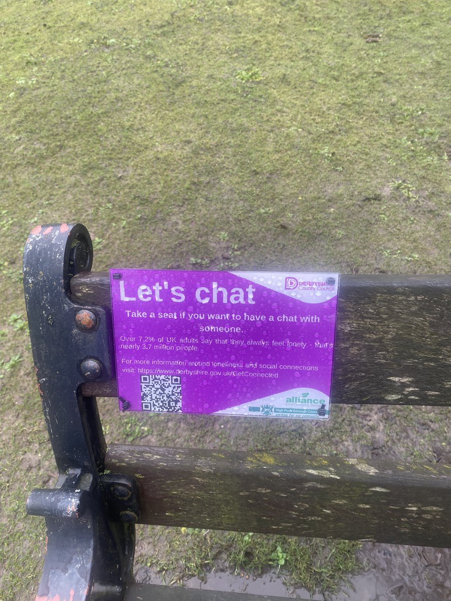elisabetha678's tweet photo. Never seen this before. Well done Derbyshire County Council. Lots of people are lonely nowadays. In fact, it’s not just older people who are isolated, it’s young people too. #Chat #ParkBenchChat #DerbyshireCountyCouncil #Loneliness #PreventLoneliness #Talking https://t.co/47ZWNS3l0V