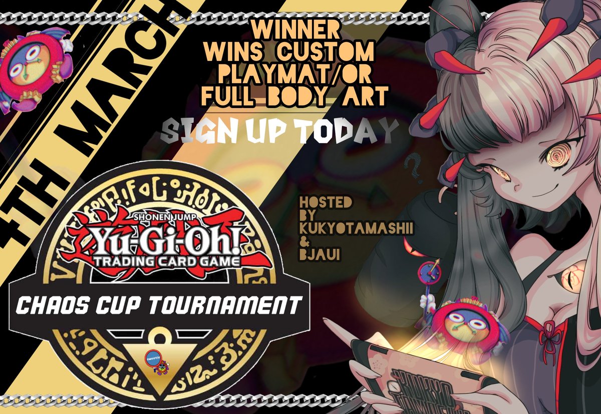 🔆 Y U - G I - O H ! 🔸️M A S T E R 🔸️ D U E L 🔆
       🔸️ T O U R N A M E N T 🔸️

The long awaited tournament is here, starting 4th March [more details below] 
 
   🔆 S I G N 🔸️U P 🔸️T O D A Y 🔆
    #yugioh #Vtuber #YuGiOhTCG