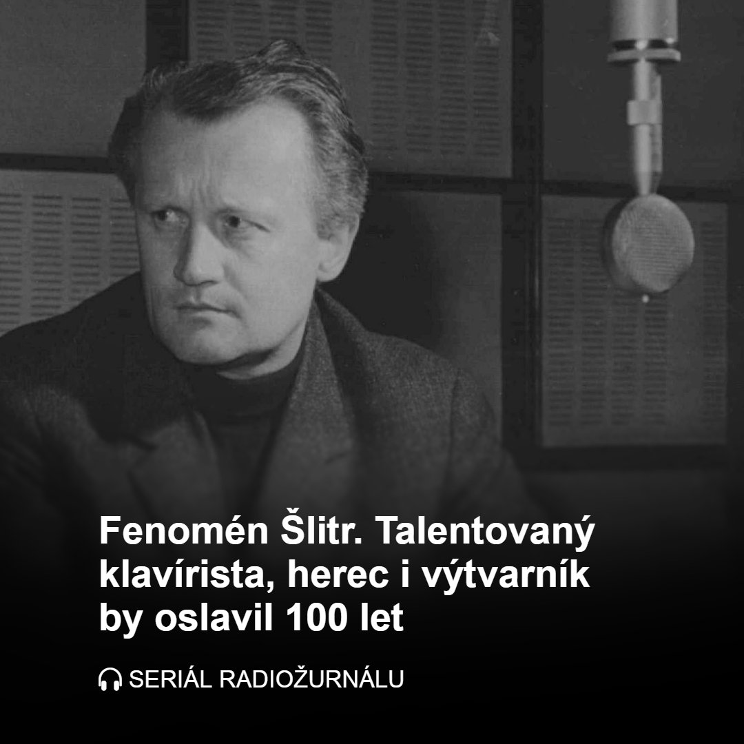 Radiozurnal1's tweet photo. https://t.co/mHPSuR20Xe 🎼 Jiří Šlitr, skladatel, klavírista, herec i výtvarník, by 15. února oslavil 100 let. Tento týden jsme se proto ohlíželi za jeho bohatou kariérou v seriálu Radiožurnálu od @MalecekTomas. Na webu najdete k poslechu všech 5 dílů. https://t.co/C4dH7LtDGi