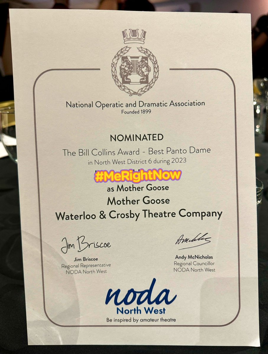 Another great night at #NODA Awards #Wigan with #WaterlooCrosbyTheatreCompany. Black tie and amazing dresses everywhere. Honoured to be nominated for Best Dame …was totally surprised and still am 😁   #SchoolofRock #MotherGoose