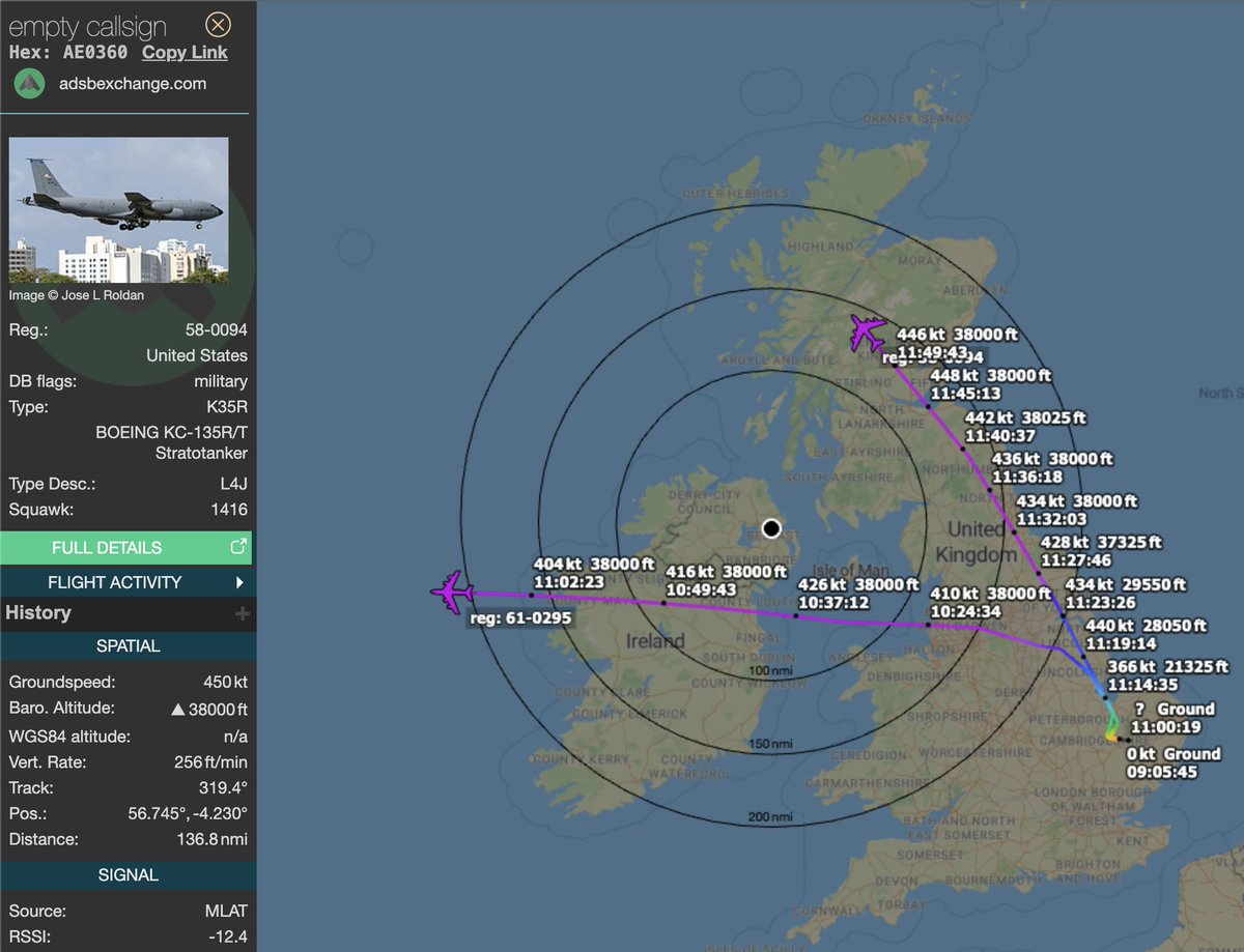 TheSnoopySnoop's tweet photo. Followed by #ROMA02 heading NW over Scotland

AES:AE0360 GES:44 2 .80094S /PIKCPYA.AFN/FMHROMA02,.80094S,,113238/FAK0,EGGX/FARADS,0/FARATC,0,PIKC
PYAB75D https://t.co/8BnY4osnZR