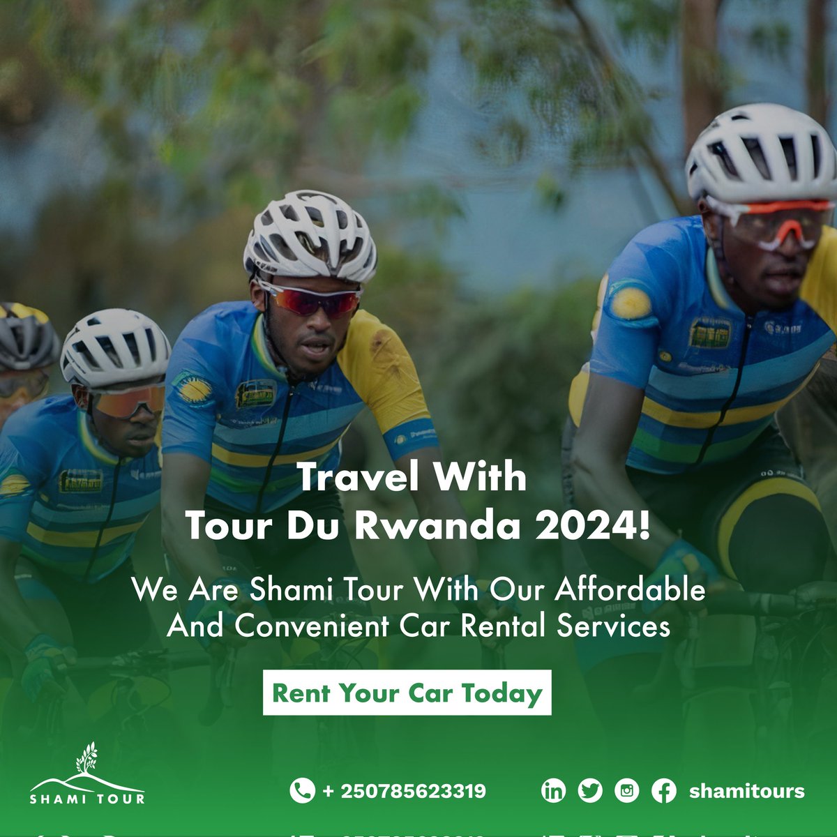 shami_tours's tweet photo. Drive the entire Tour Du Rwanda stages with Shami tours car rentals and make it a journey of possession 😵‍💫. 

With our trusted services, the car becomes your personal gateway and turns at your own schedule. 🚴🏼‍♂️ 🚗.

Rent your car today:

✉️: toursshami@gmail.com
📞: +250785623319 https://t.co/7Hx1geEk5m