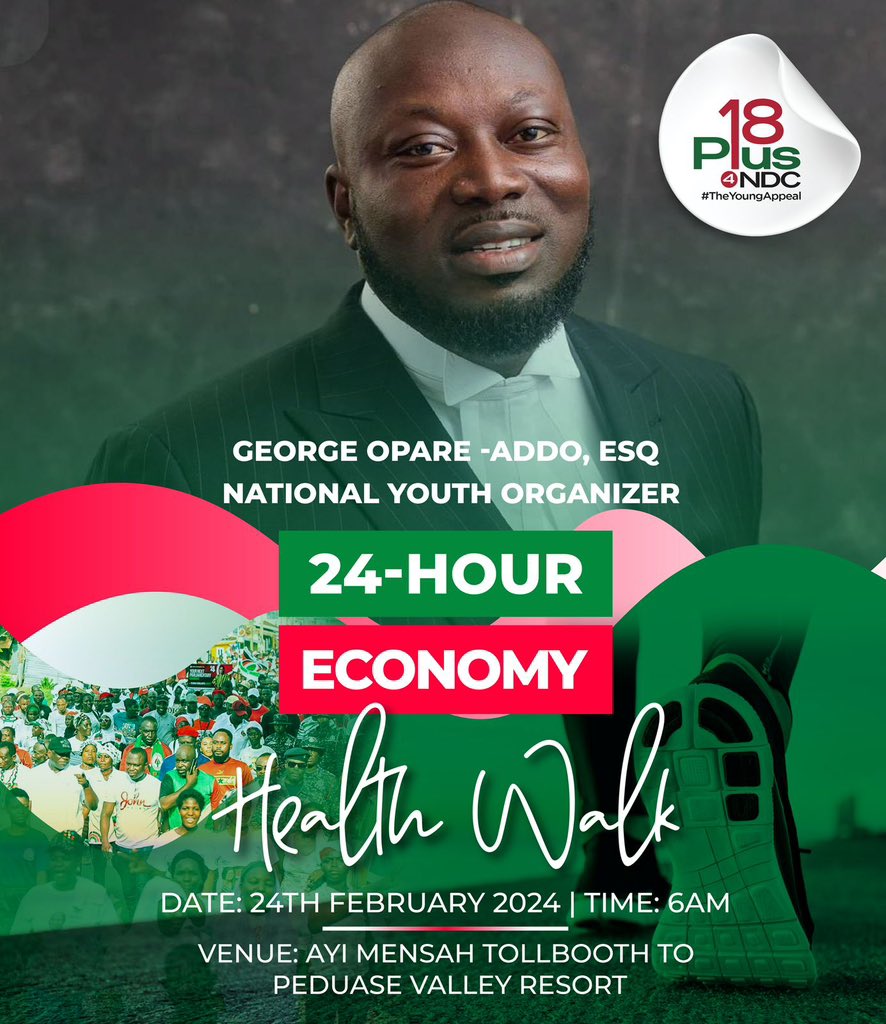 Commander @georgeoaddo is walking!🥾

#24HourEconomy #HealthWalk #TheYoungAppeal