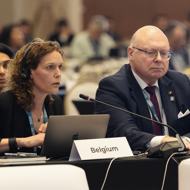At #CMSCOP14 in Uzbekistan, the Belgian Presidency played an ambitious and constructive role to ensure the protection of #MigratorySpecies.

The 🇪🇺 has notably obtained the highest level of protection for Baltic harbour porpoise populations 🐬 .

© IISD-ENB