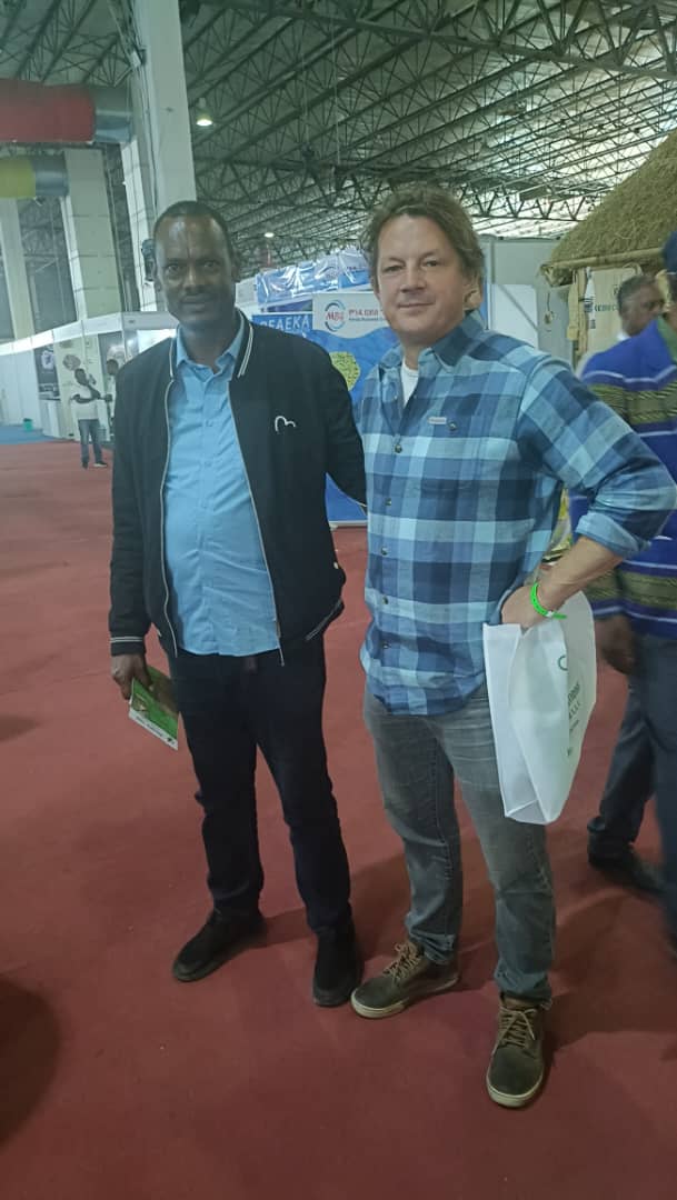 Our Company CEO Mr mulugeta  Tsige beraso and <a href="/trabocca/">Trabocca</a> CEO &amp; Founder Mr Menno Simons at the <a href="/fine_coffees/">African Fine Coffees Association</a> <a href="/africancoffees/">African Fine Coffees Association (AFCA)</a> Exhibition in Addis Ababa, Ethiopia