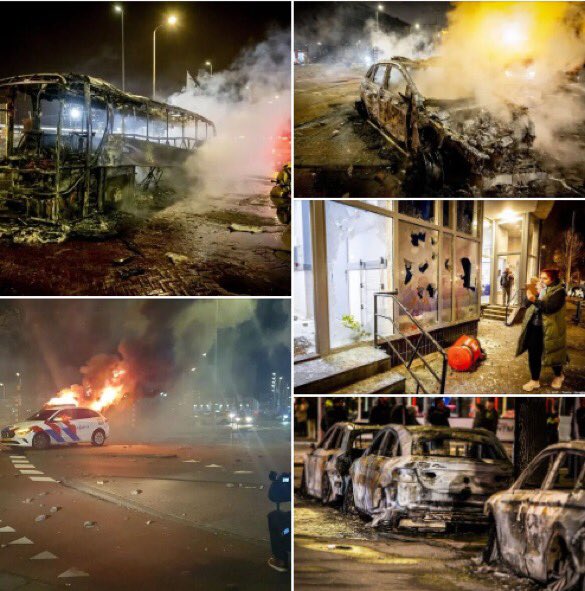NielsAhob2's tweet photo. @lientje1967 Waarom is hier nog geen spoeddebat voor aangevraagd? 

Politieagenten gewond, politieauto’s in brand gestoken, brandweerauto’s vernield enz. 

En waar zijn die linkse politici nu, die wel altijd meteen reageren op boerenprotesten? 

Nu geen tweets met afschuw en veroordeling! https://t.co/0fWetdGweX