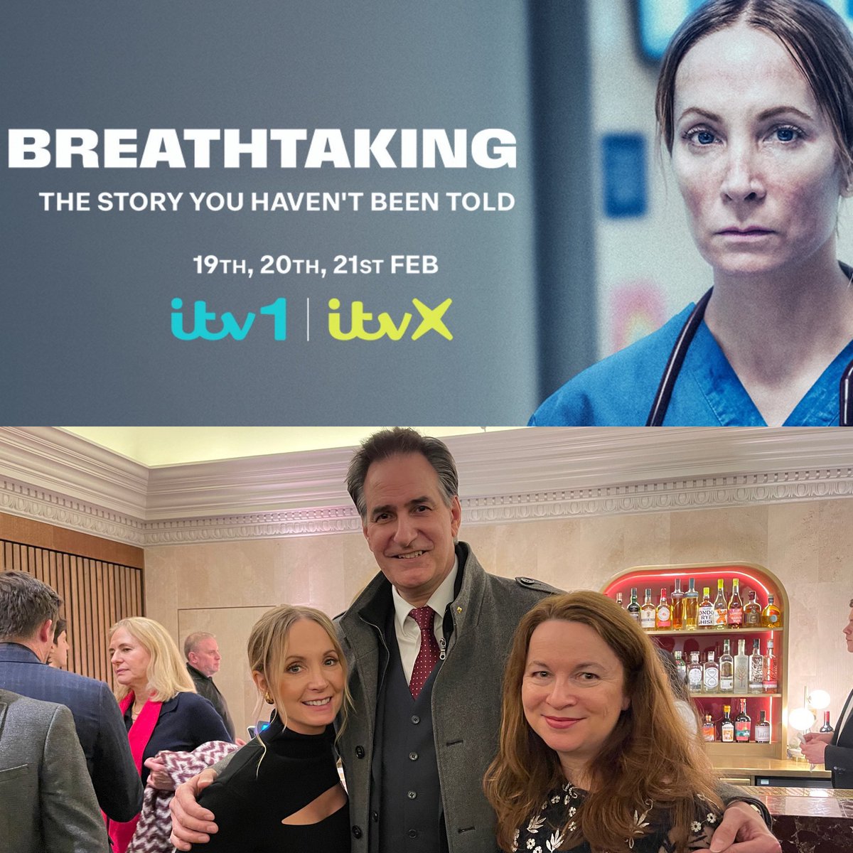 Unmissable new <a href="/ITV/">ITV</a> drama #BREATHTAKING will lay bare the heartbreaking sacrifices doctors &amp; NHS staff made during the peak of the pandemic - it’s based on the searing memoir by <a href="/doctor_oxford/">Dr Rachel Clarke</a> &amp; stars brilliant @JoFroggatt. It was a huge honour to meet both at a  preview at