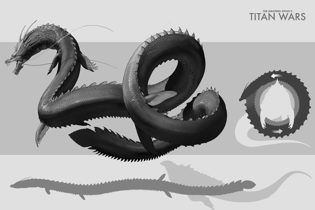 aselmycox's tweet photo. #TitanWars Manda is literally a 1,300 feet long swimming saw blade that swirls around its prey and peels them like pineapples https://t.co/wrnf4vOX4I